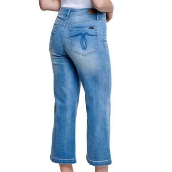 Seven7 Women's Divine Pull-on Wide Leg High Rise Jeans Pant Strata NWT - Picture 3 of 5